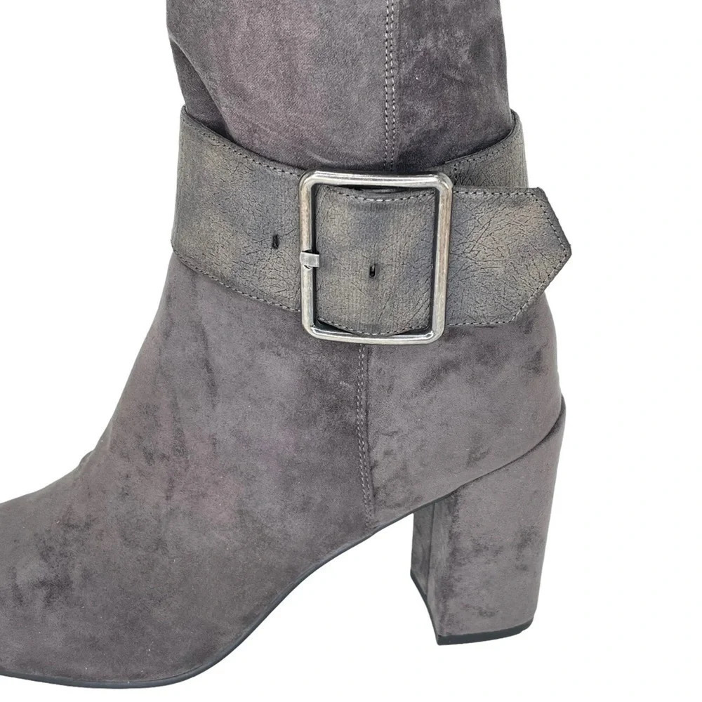 White Mountain Katrina Grey Microsuede Fabric Knee High Womens Boots Size 10M - Picture 5 of 10